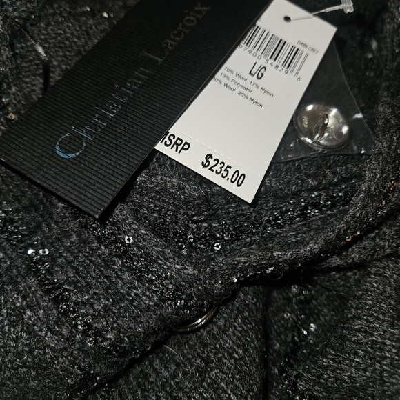 Christian Lacroix Dark Gray Button-Up Cardigan - Picture 6 of 6